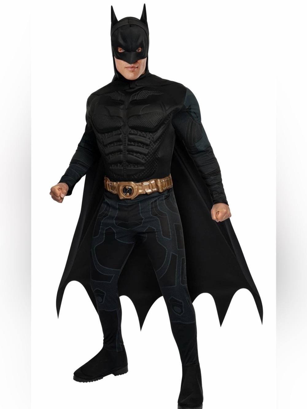 Batman Men’s Costume Dark Knight Trilogy Halloween Cosplay DC Comics No Belt